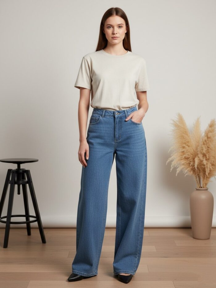 شلوار دمپا گشاد لی زنانه مدل الیکا كد 029