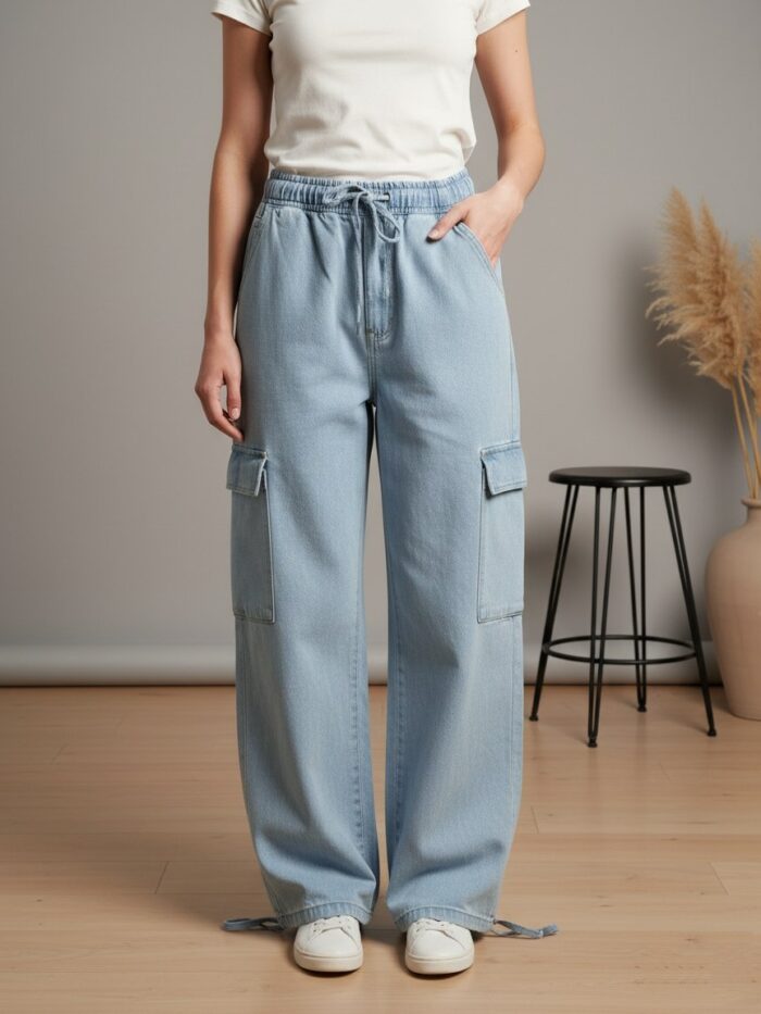 شلوار کارگو لی زنانه شش جیب مدل رها كد 028