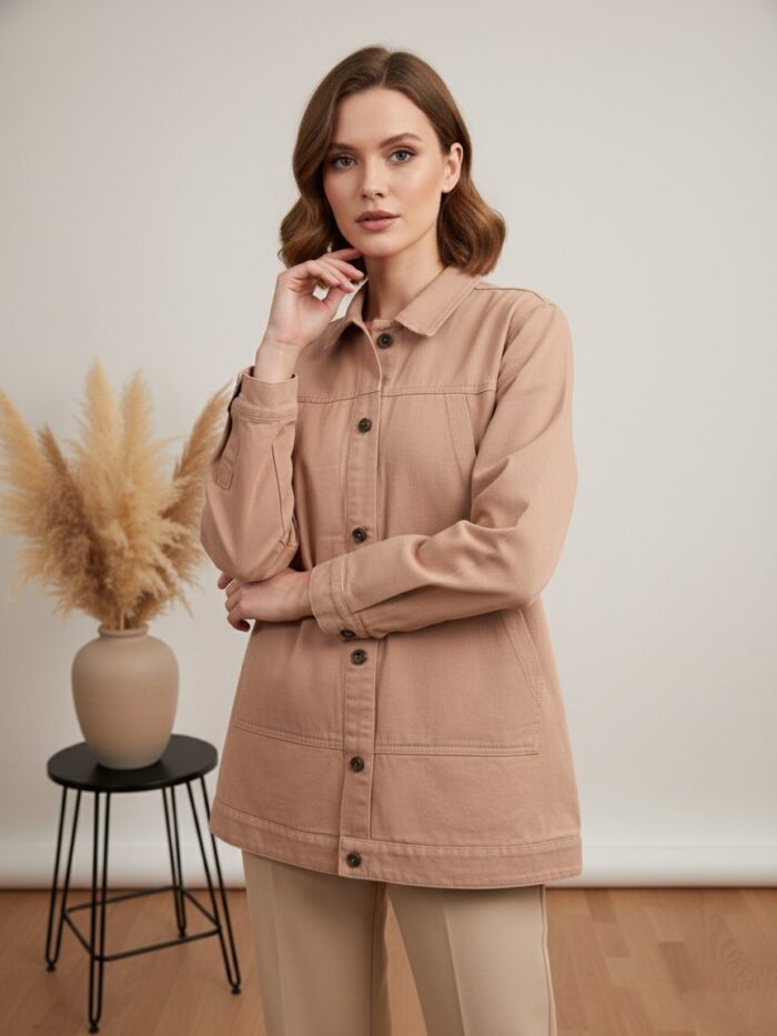 کت زنانه کتان مدل آورا كد 015