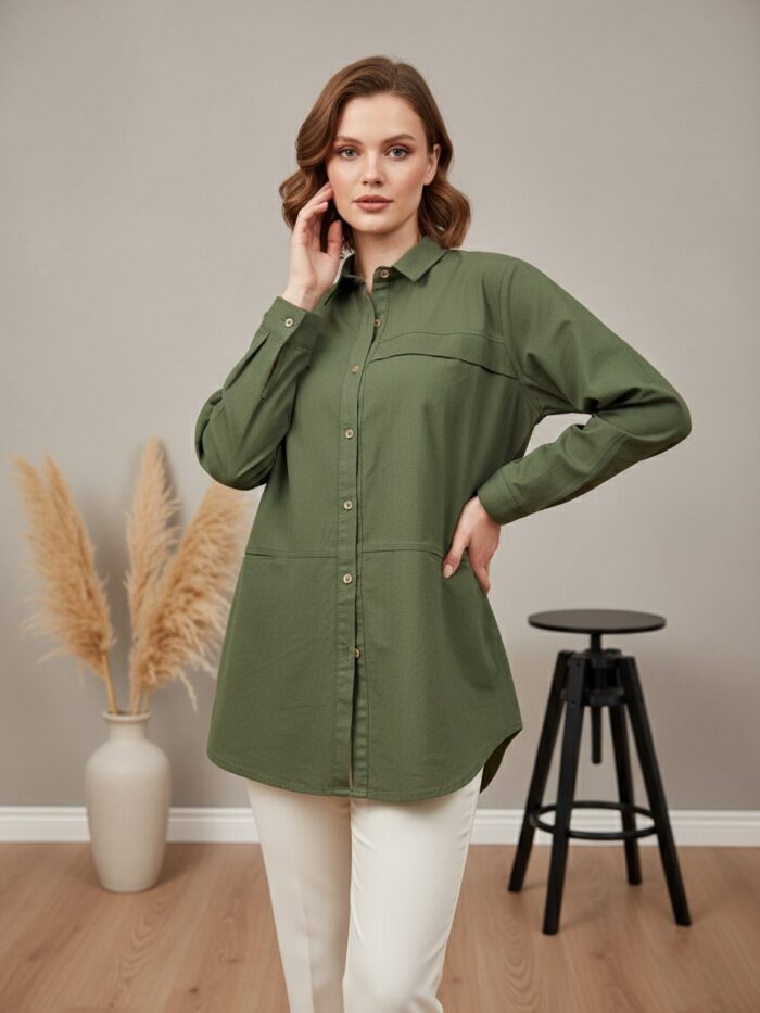 مانتو لینن زنانه مدل لینا کد 03